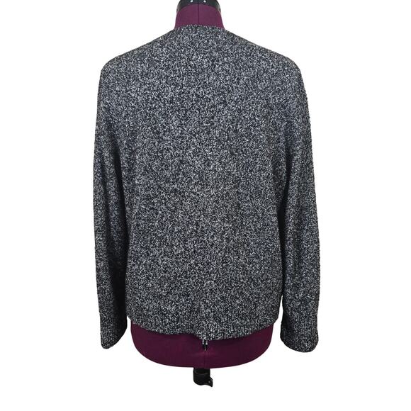 Women's LOFT Black & White Open Front Sweater Cardigan | Size Large - Picture 3 of 10